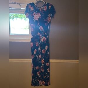 Black Floral Jumpsuit Romper Pant Outfit